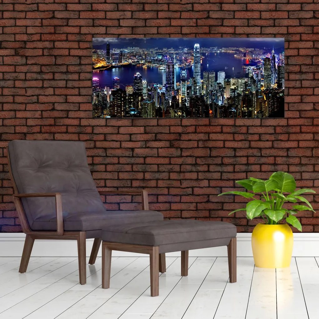 Obraz nočného mesta (120x50 cm)