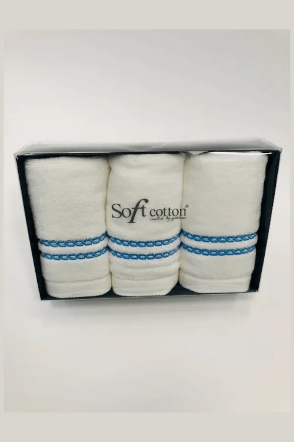 Soft Cotton 3x malý uterák CHAINE 30x50 cm