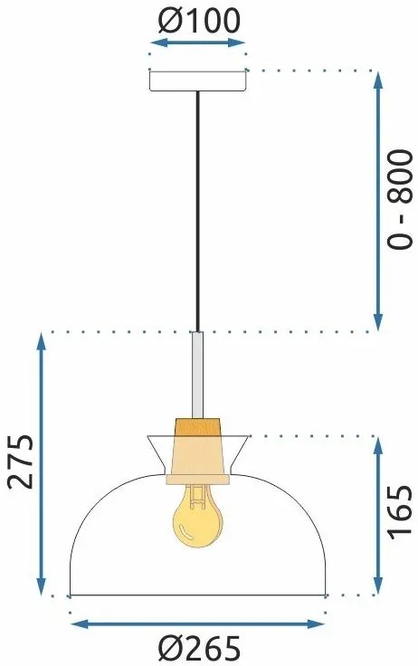 Závesná lampa La Belle XXV čierna/hnedá