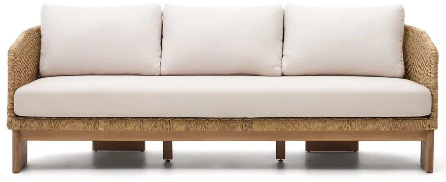 Béžová/v prírodnej farbe záhradná pohovka z umelého ratanu Xoriguer – Kave Home