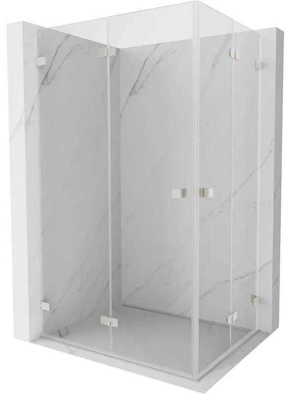 Mexen Lunar-F Duo, skladací sprchový kút 100 x 70 cm, 8mm číre sklo, oceľový profil, 836-100L-070P-97-00