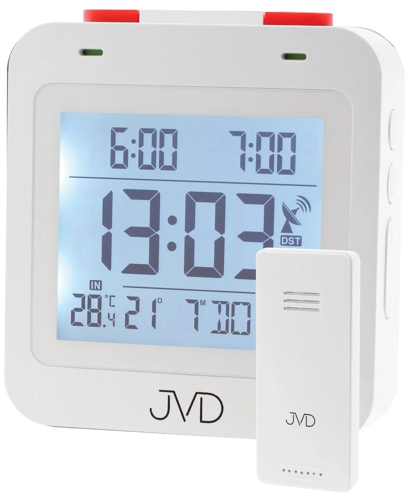 Rádiom riadený digitálny budík JVD RB3552.1, biely