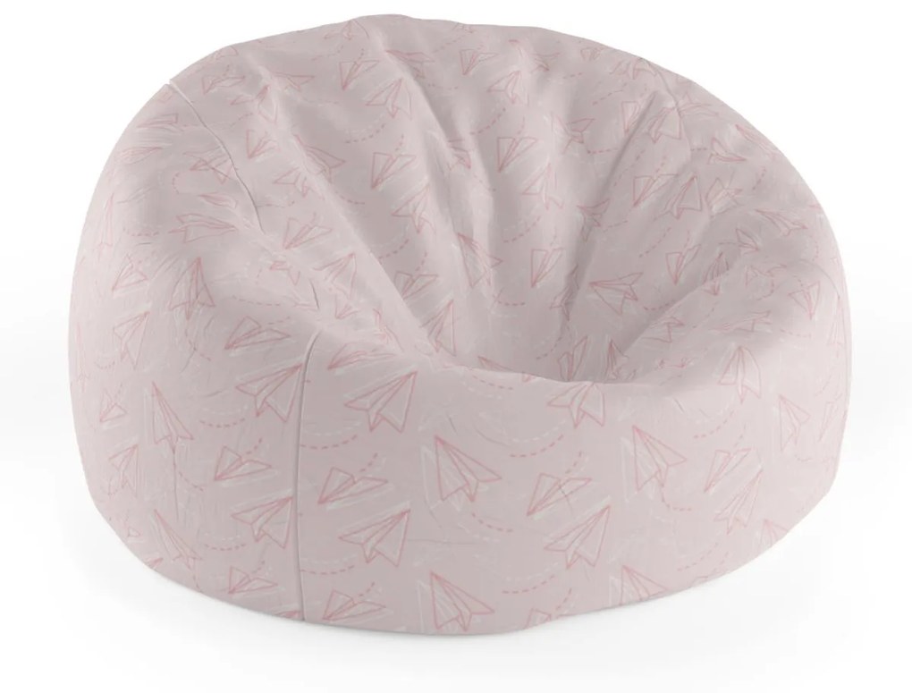 Sablio Sedací vak Cocoon Ružové papierové lastovičky - 75 x 45 x 35 cm