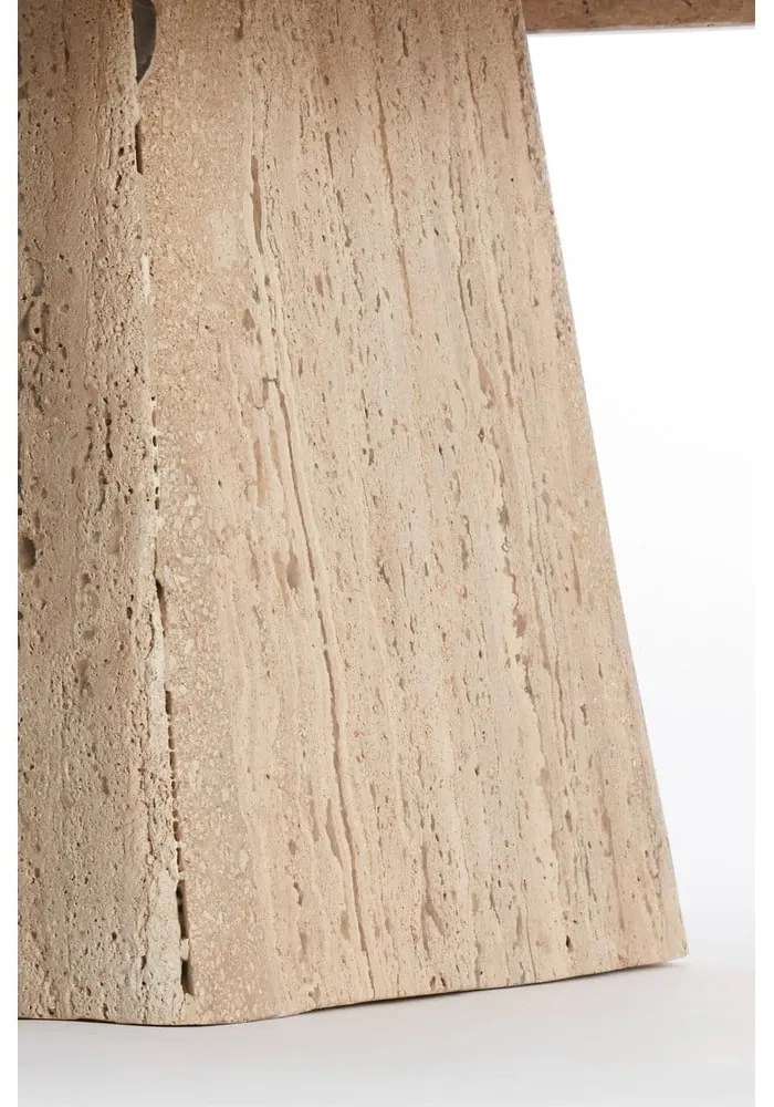 Béžový konferenčný stolík s doskou z kameňa 60x60 cm Kepami – Light &amp; Living