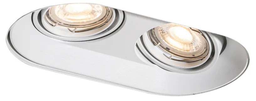 Zaoblené zapustené bodové svietidlo biele GU10 50 mm 2-svetlové - Hubs