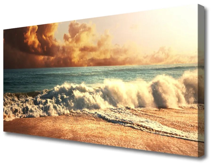 Obraz Canvas Oceán pláž vlny krajina 140x70cm