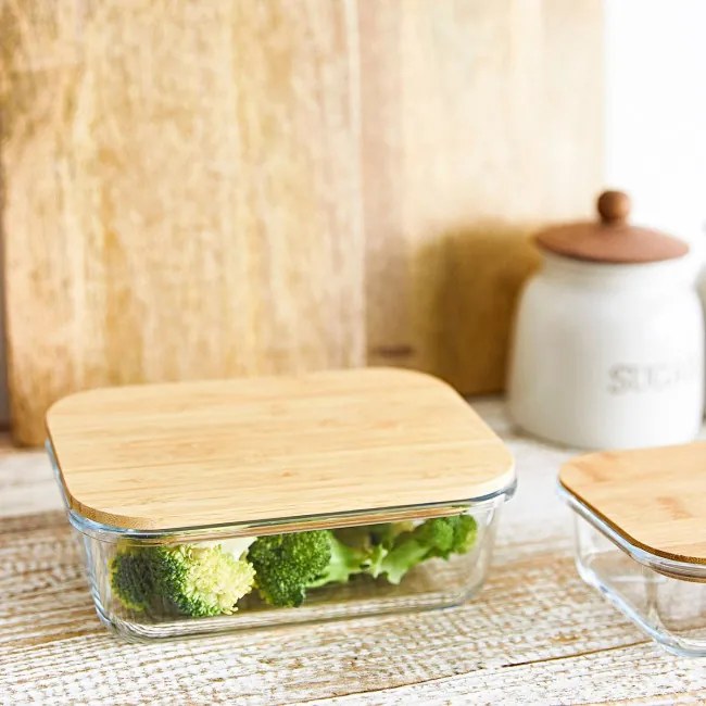 Nádoba BAMBOU sklenená s bambusovým vekom 890906