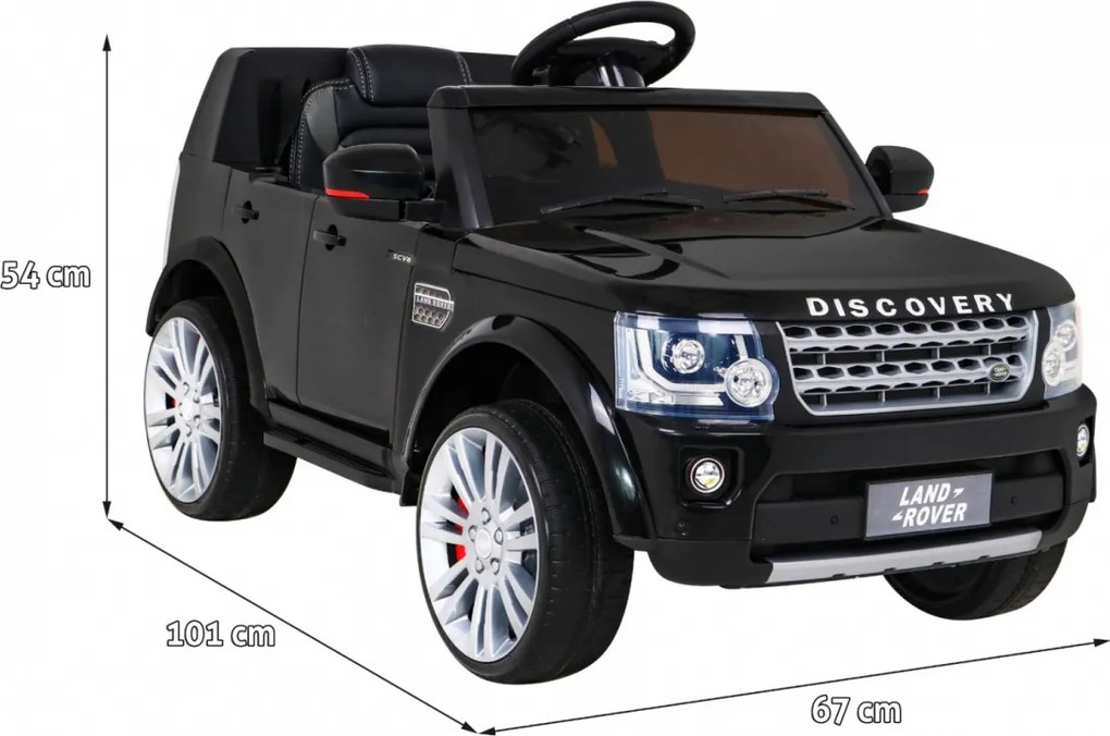 Ramiz Land Rover Discovery Elektrické auto pre deti Čierne SUV + diaľkové ovládanie