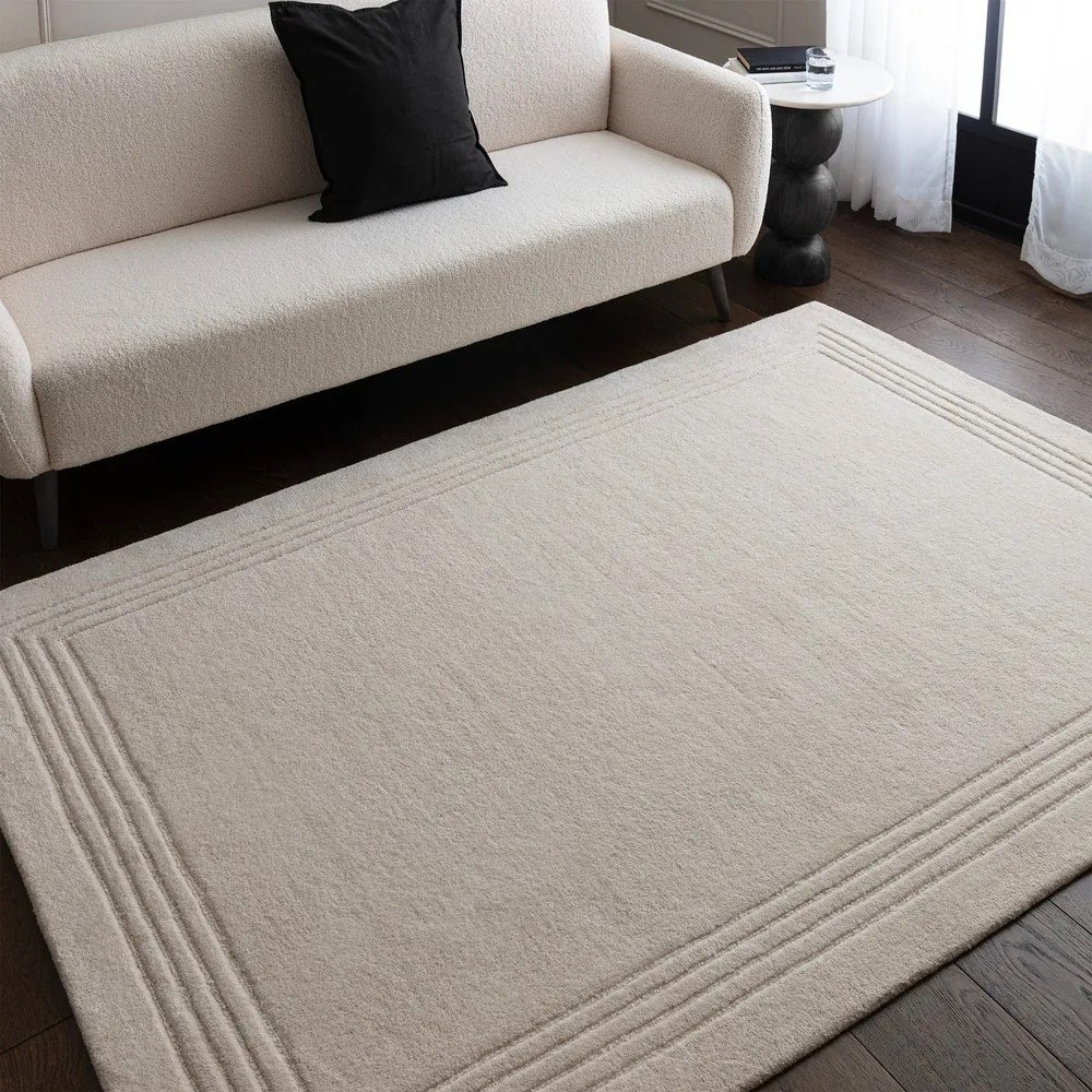 Slonovinový ručne tkaný vlnený koberec 120x170 cm Orlo Ivory – Asiatic Carpets