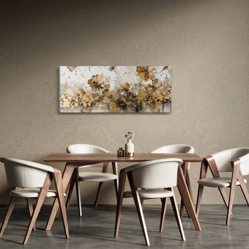 Obraz - Abstraktná kvetinová maľba (120x50 cm)