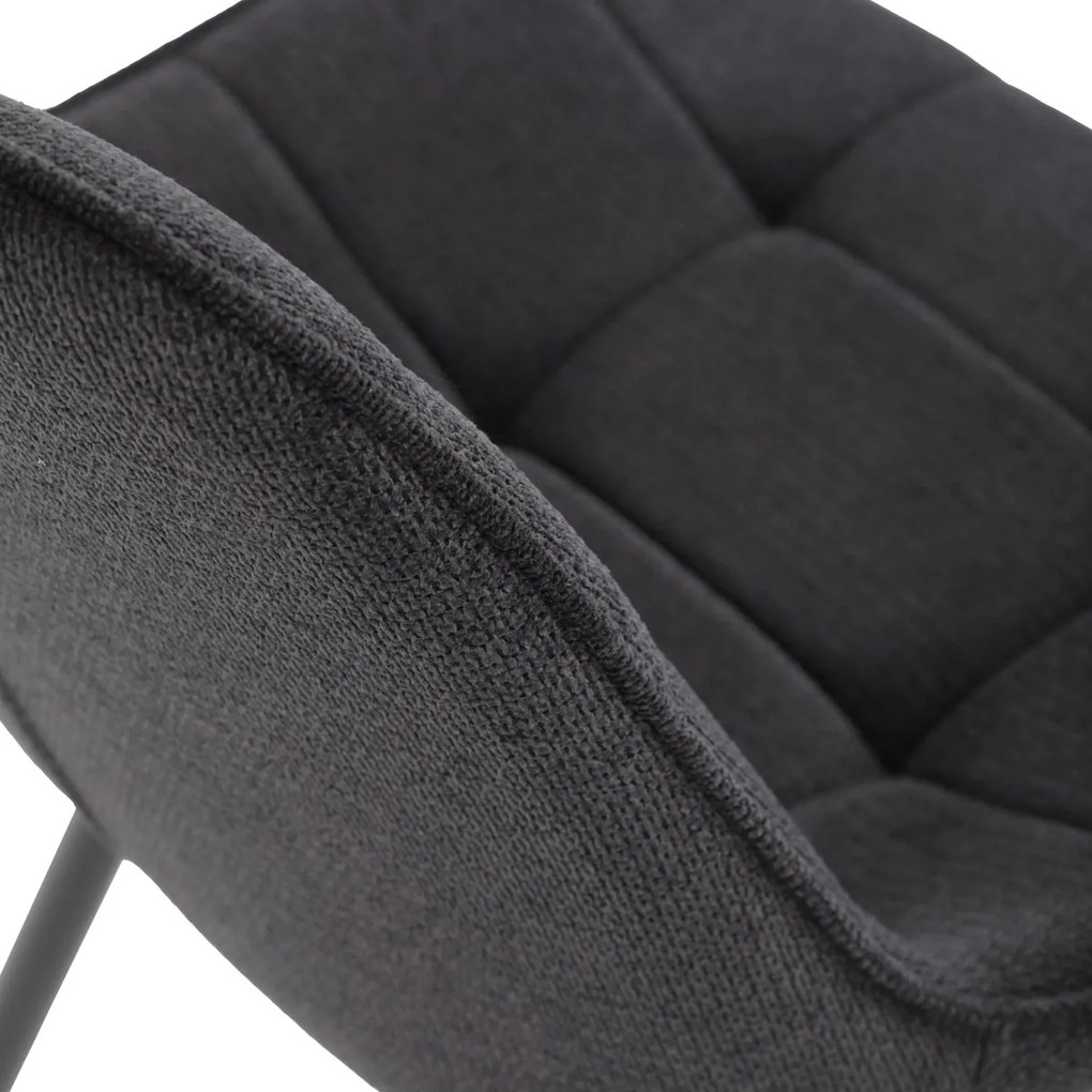 Autronic - Židle jídelní, černá látka, černý kov, otočný mechanismus 90°/90° (L/P) - funkce reset - HC-T1130 BK2