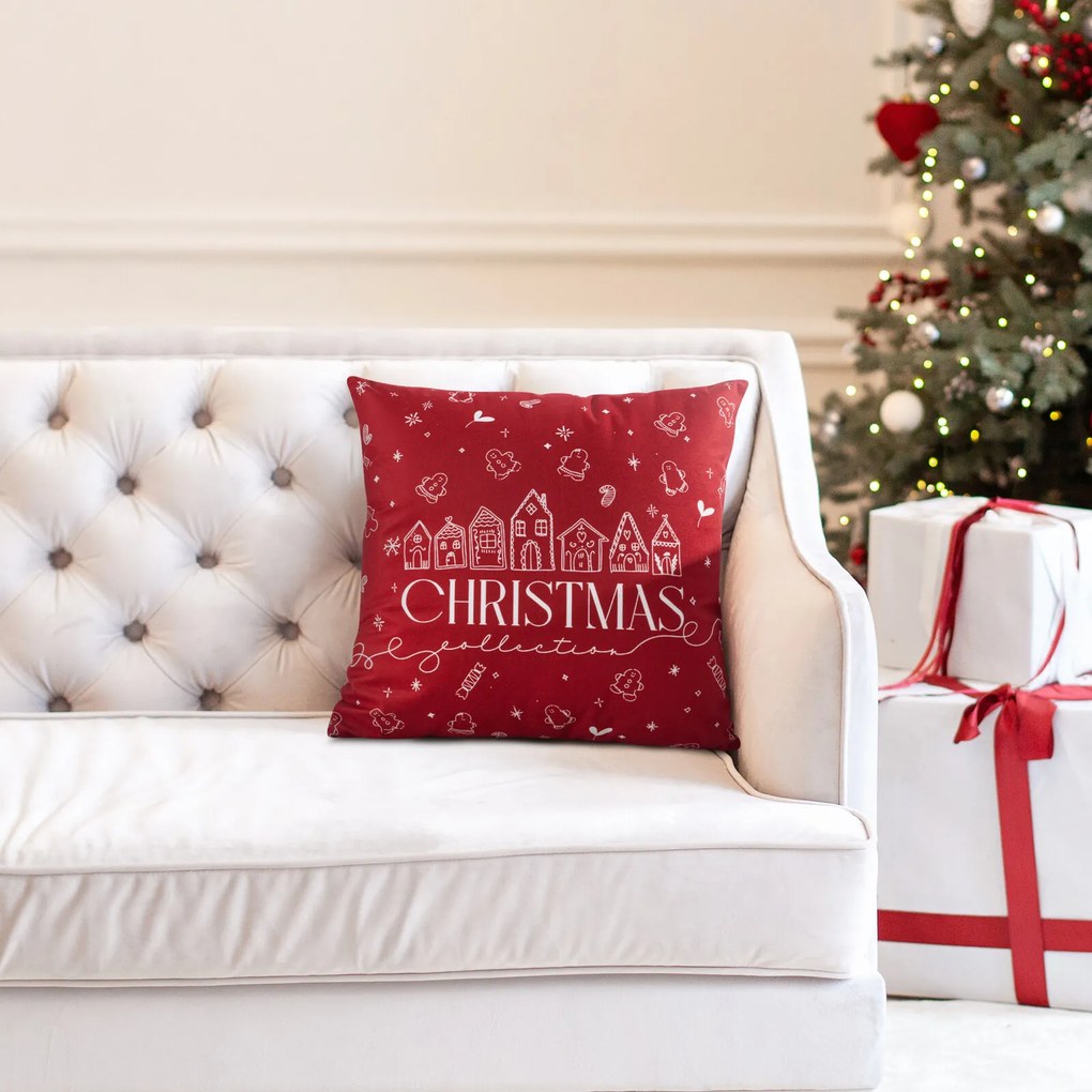 VIANOČNÁ DEKORAČNÁ OBLIEČKA NA VANKÚŠ CHRISTMAS 45X45 CM VZOROVANÁ