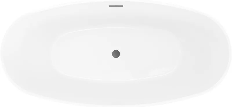 Mexen Olea, voľne stojaca vaňa, vzor, 170 × 80 cm, biela-čierna, grafitový prepad, 52821708075-95