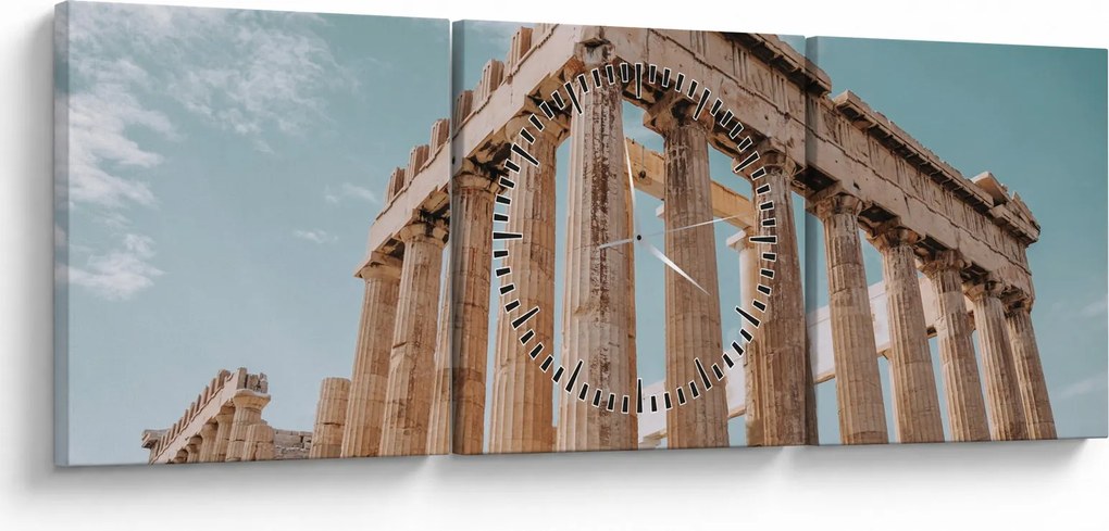 Obraz - Antický akropolis (s hodinami) (90x30 cm)