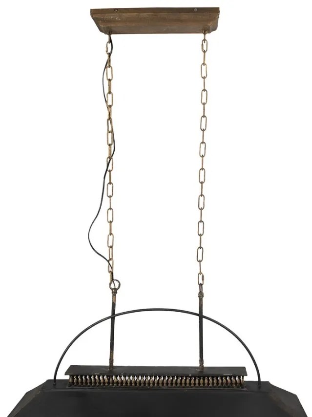 Industriál kovový luster čierny 99 cm