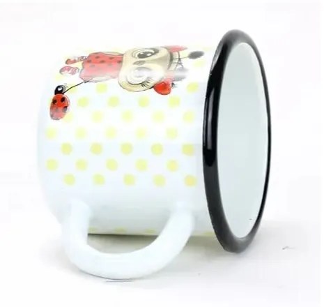 Belis Smaltovaný hrnček Sova s lienkou, 7 cm, 0,25 l