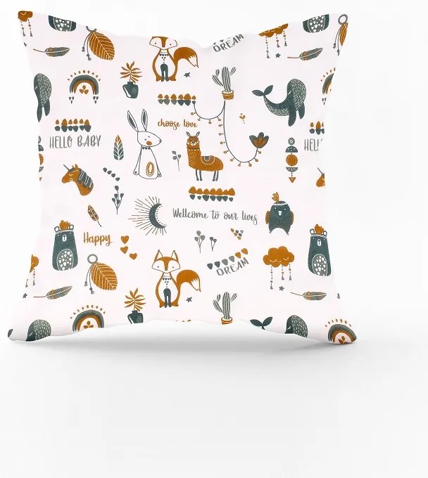 Obliečka na vankúš zvieratká Veľkost obliečok: 70 x 90 cm, Zapínanie: Gombíky