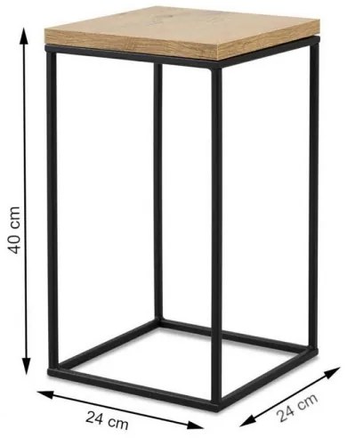 Stojan na kvety BASICLOFT 40x24 čierna/hnedá