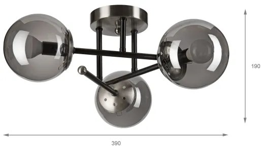 Brilagi - Prisadený luster MALIVA 3xE14/15W/230V matný chróm/dymová