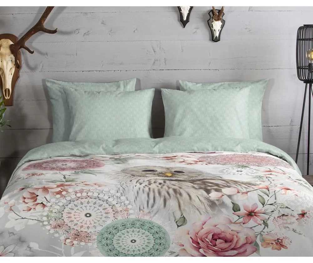 Zelené flanelové obliečky na jednolôžko 140x200 cm Omaira – HIP