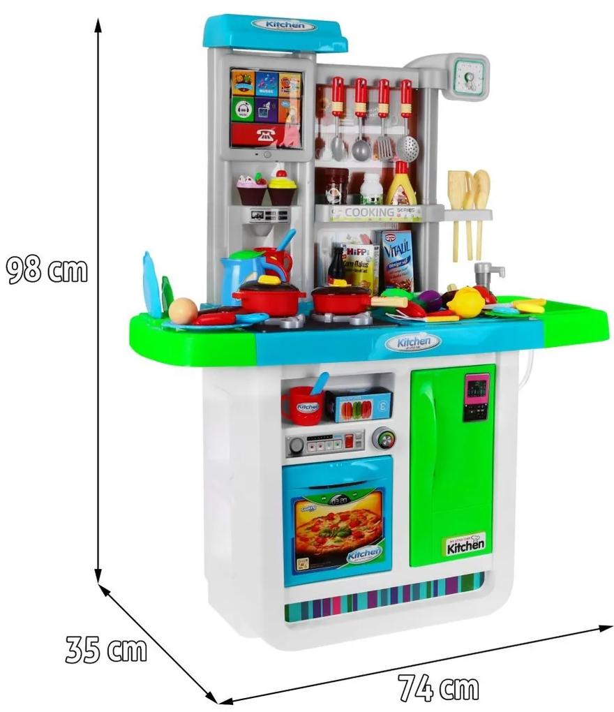 Detská kuchynka 3+ interaktívne horáky + vodovodný kohútik + audio panel + príslušenstvo