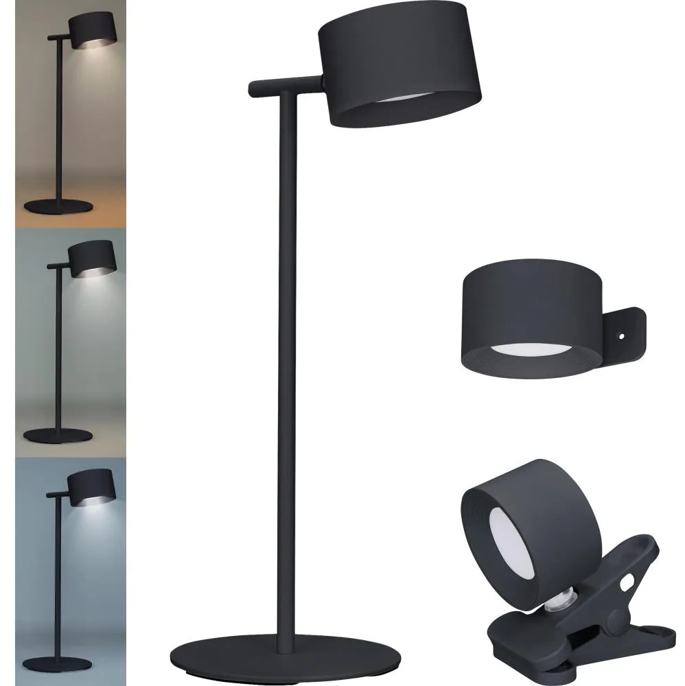 Solight WO68-B-LED Stm. nabíjacia lampa 3v1 LED/4W/2000 mAh 3000/4000/6500K čierna