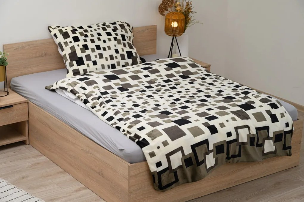 Obliečky mikroplyš LUXOR bielo-sivé Rozmer obliečky: 70 x 90 cm | 140 x 200 cm