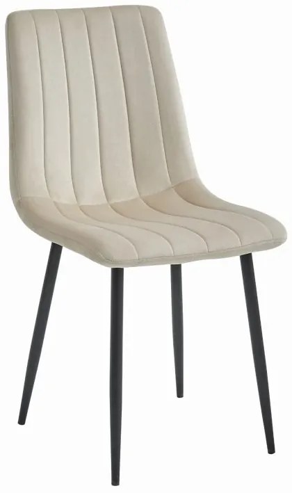 Set 4 kresiel LAVA - béžový zamat / čierne nohy