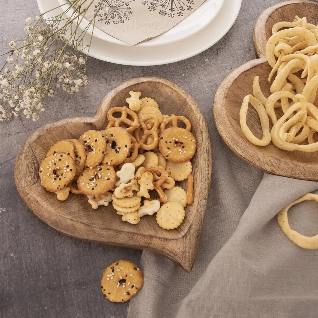 Orion Drevená tácka Mango Srdce 20 x 20 cm, S