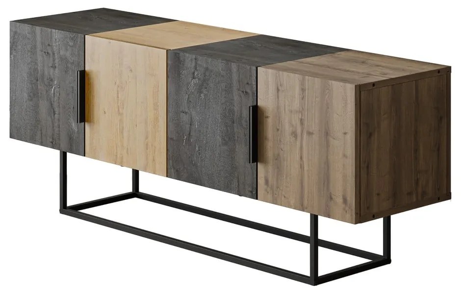TV stolík v dekore duba v hnedo-prírodnej farbe 140x55 cm Titan – Marckeric