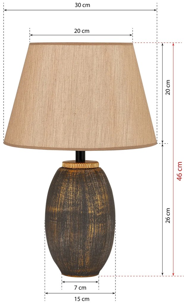 Stolová lampa Elev hnedá/zlatá