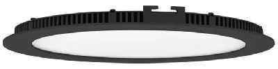 ECOLITE Podhľadové LED svietidlo LADA, 22,5 cm, IP44, 18W, 1550lm, čierne
