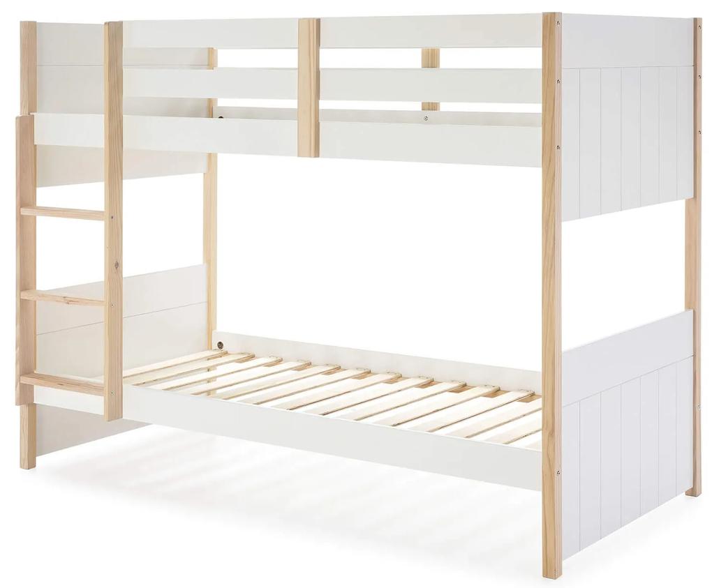 Detská poschodová posteľ kiara 90 x 190 cm biela MUZZA