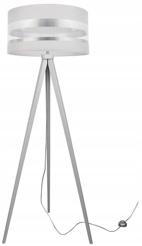 Podlahová lampa INTENSE CHROME, 1x textilné tienidlo (výber zo 6 farieb), (výber z 5 farieb konštrukcie), (fi 40cm)