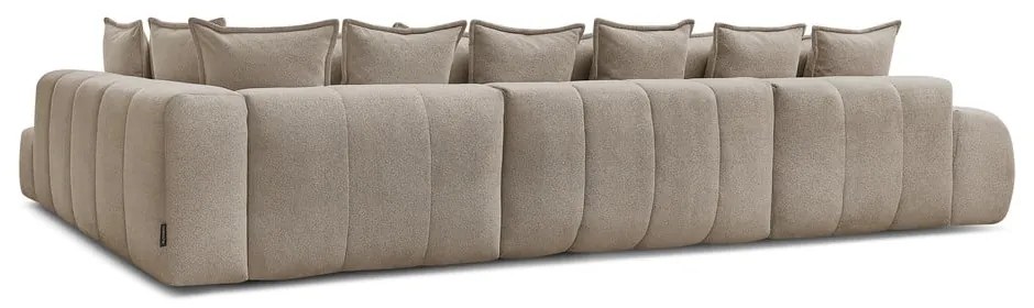 Taupe ženilková rozkladacia/s úložným priestorom rohová pohovka (pravý roh/do tvaru "U") Everest – Bobochic Paris