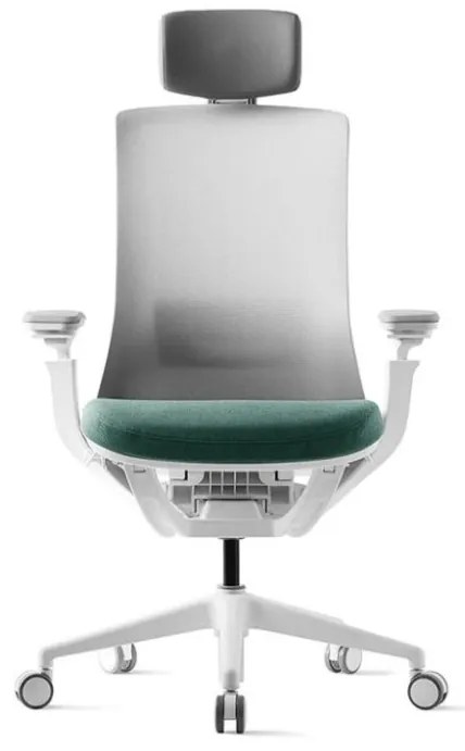 Kancelárska ergonomická stolička ROLY White — sieť, látka, biela / viac farieb Zelená
