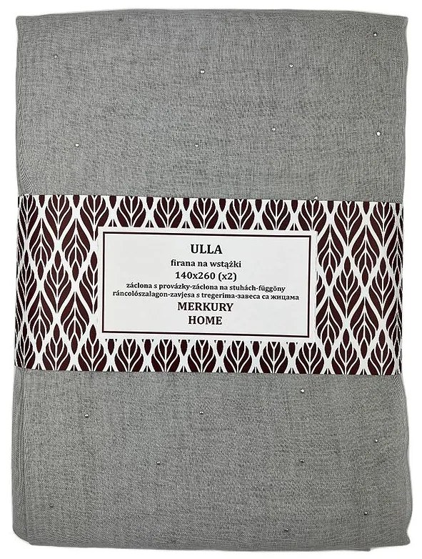 Záclona na páske Ulla polyester svetlo sivá 140x260 Merkury Home II/22