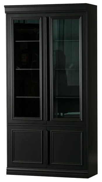 Čierna vitrína z borovicového dreva 110x215x44 cm Organize – WOOOD