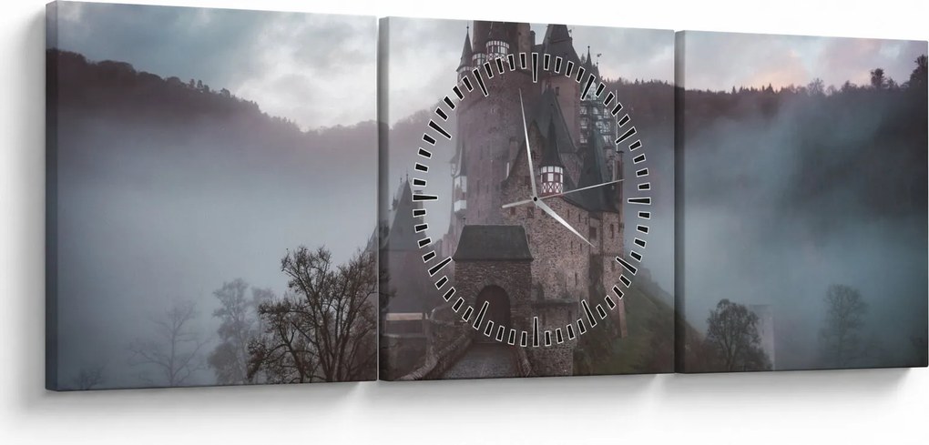 Obraz - Eltz Castle, Nemecko (s hodinami) (90x30 cm)
