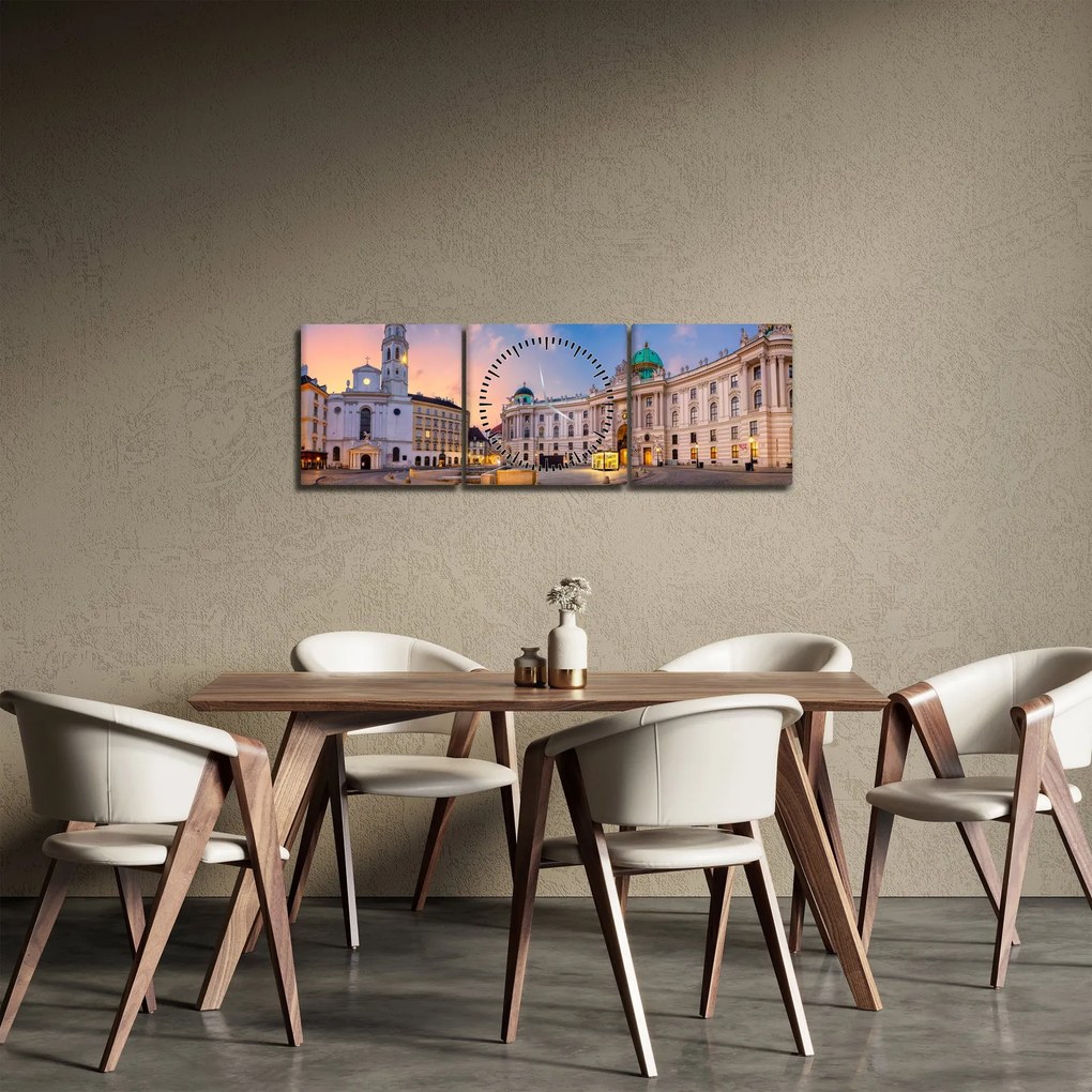 Obraz - Rakúsko, Viedeň (s hodinami) (90x30 cm)