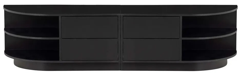 Čierny modulárny TV stolík z borovicového dreva 156x40 cm Finca – WOOOD