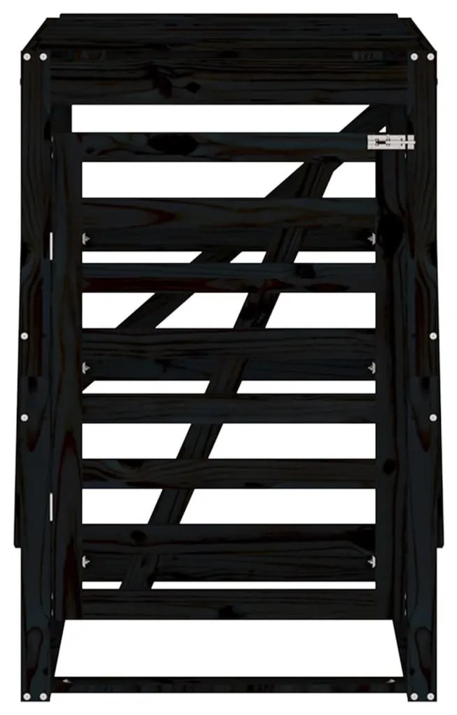 Úložný box pre odpadkový kôš čierny 84x90x128,5 cm borovica