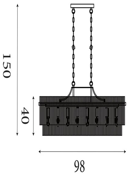 Searchlight 11400-8GO - Luster na reťazi LARA 8xE27/60W/230V