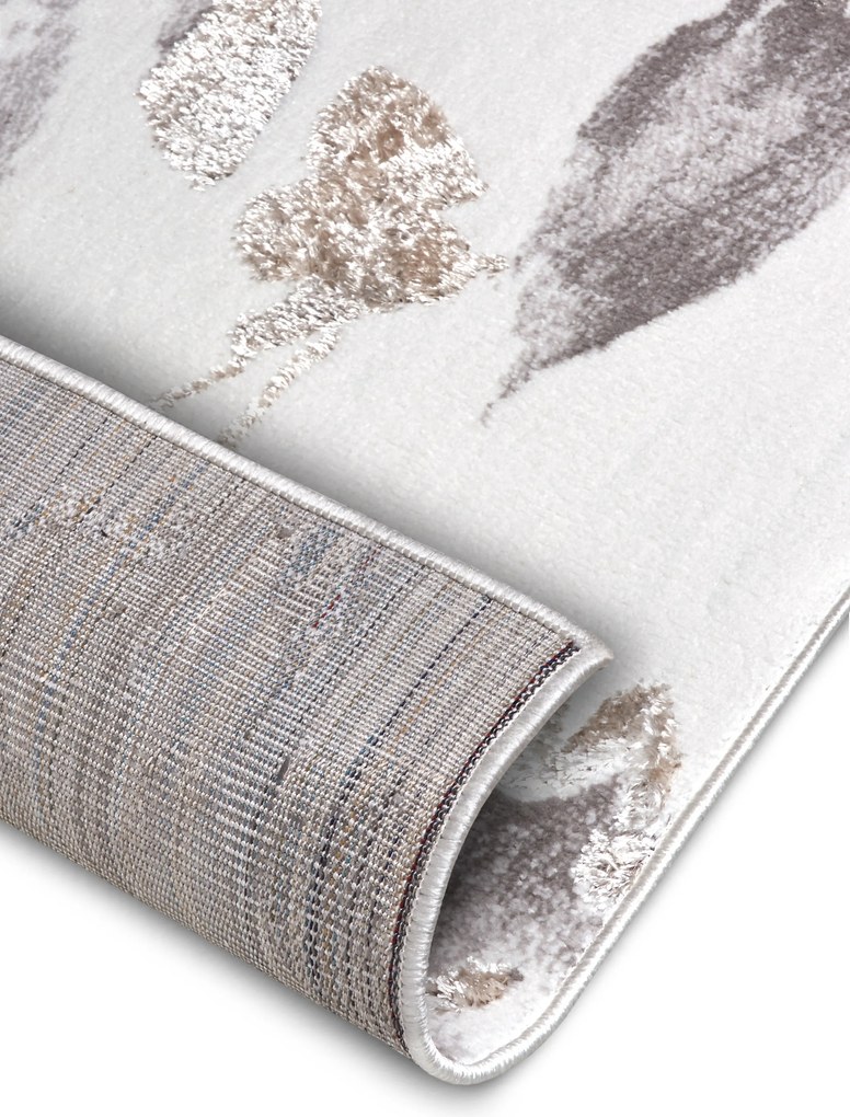 Kusový koberec Shine 105922 Floral White Grey Brown, 57x90, hnedá, obývacia izba, Hanse Home