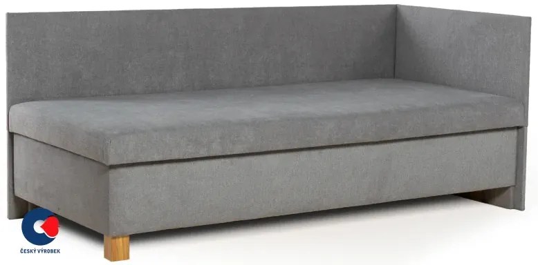 Posteľ Leo s čelami, 200x90, pravá, sivá (a55, 90cm, deska/ella, noha e)