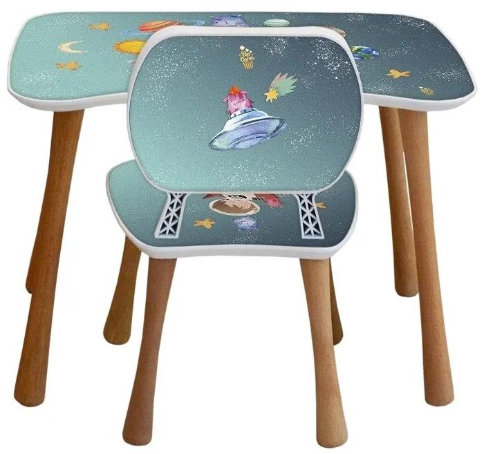 HOME ELEMENTS & POPCORN Detský stôl so stoličkou, Vesmír