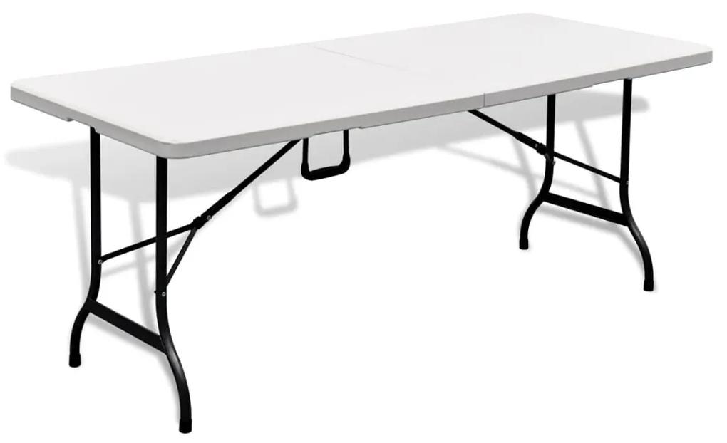 Skladací záhradný stôl, biely 180x75x74 cm, HDPE 41567
