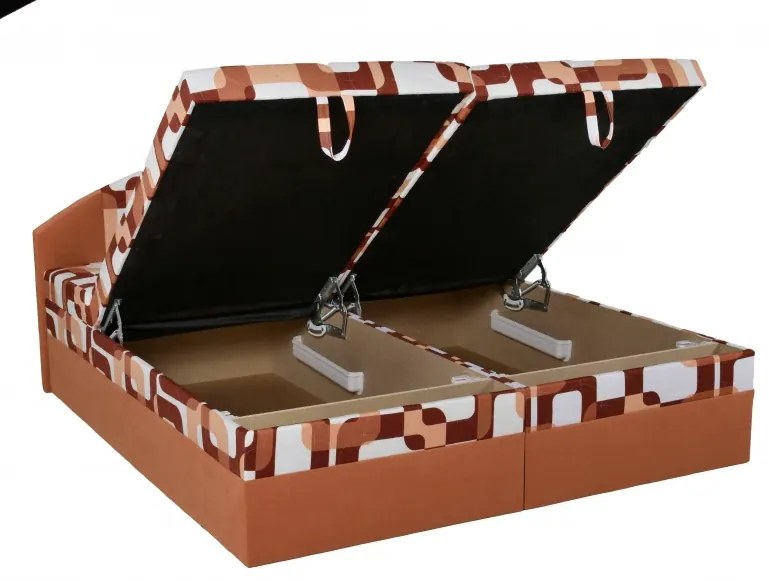 Polohovacie manželská posteľ Vesna, 200x160, hnedá vzor / hnedá (215/52)