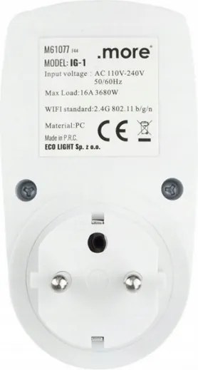 ECOLIGHT Múdra zásuvka s Tuya WiFi programátorom