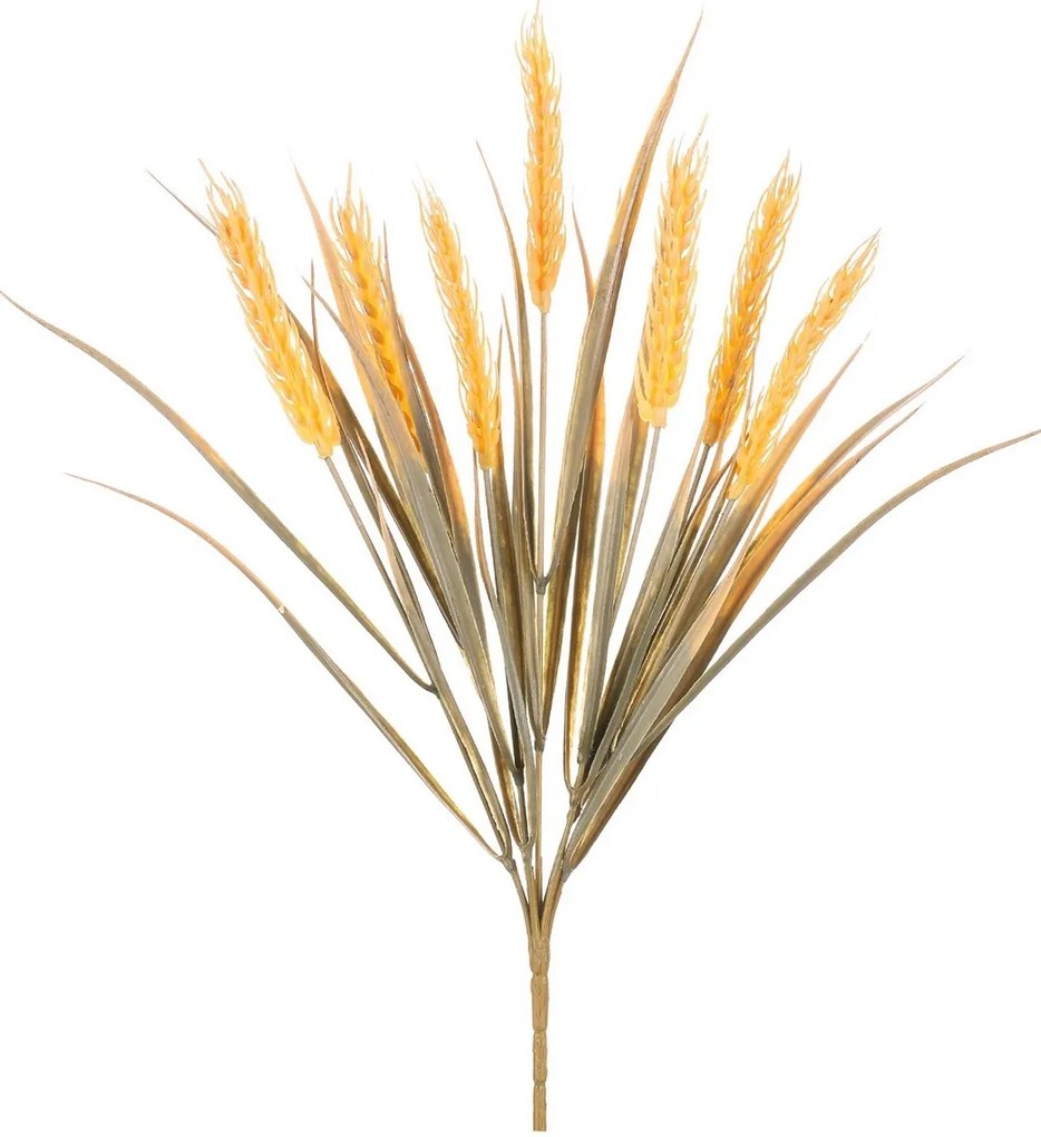 Trs s obilnými klasmi - umelá prízdoba, farba krémovo - žltá, 20 x 40 cm